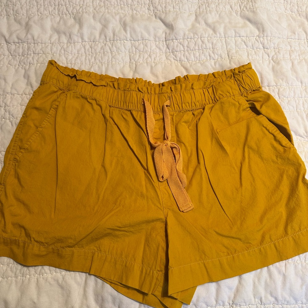 LOFT High Waist Mustard Yellow Women's Shorts